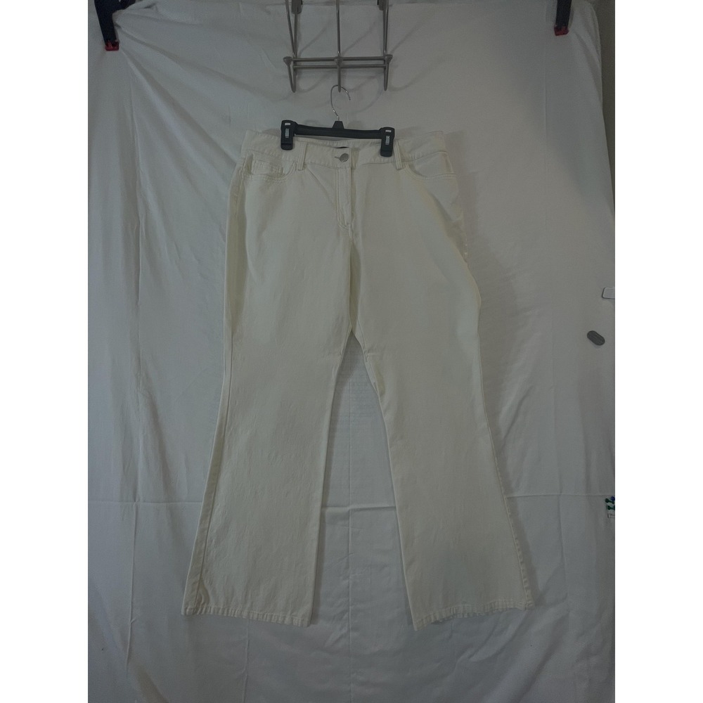 Reba Jeans Womens 16 White Straight Leg Stretch Denim Embroidered Back Pockets